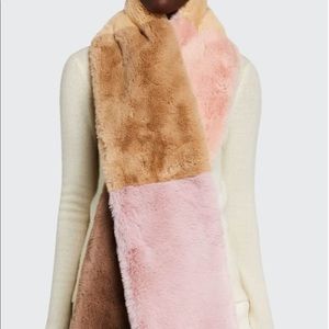 Jocelyn Wide Colorblock Faux Fur Scarf